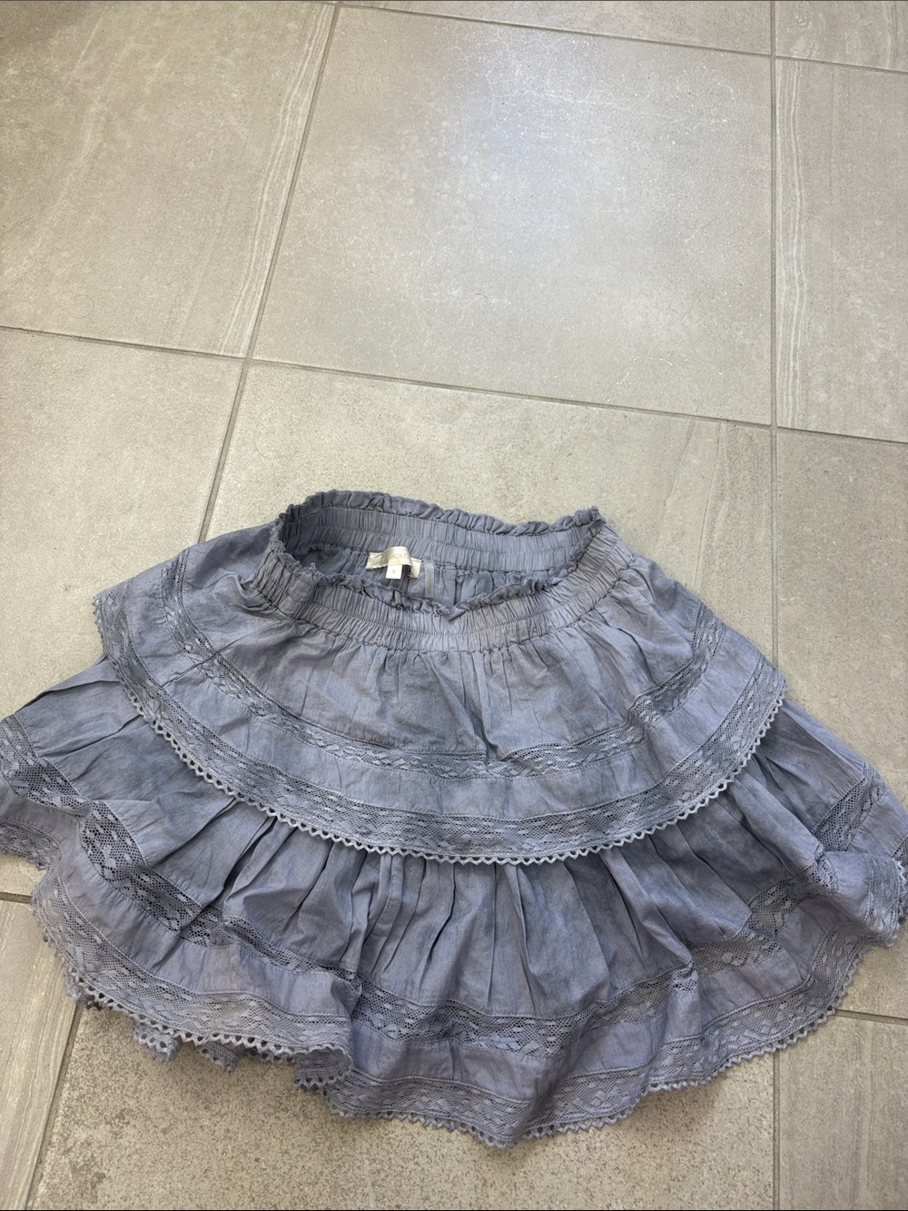 Tiered Blue Women’s Ruffle mini Skirt Love Shack Fancy small size